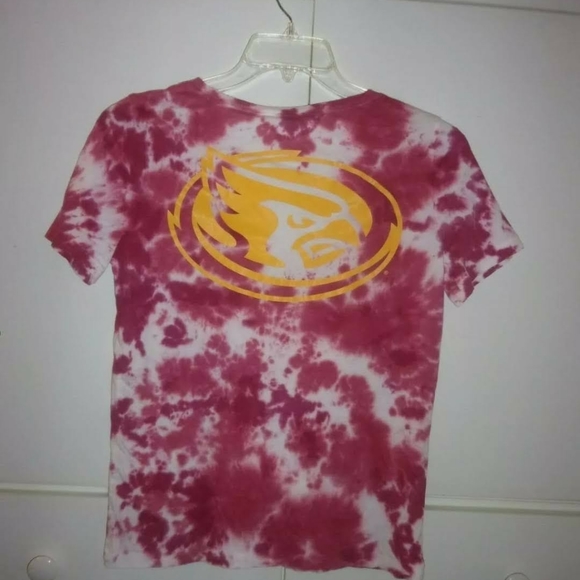 PINK Victoria's Secret Louisville Cardinals campus t-shirt red tiedye sz SM - Picture 2 of 2